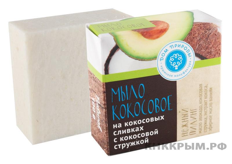 Натуральное мыло на кокосовых сливках НЕЖНЫЙ ПИЛИНГ МН, 90г